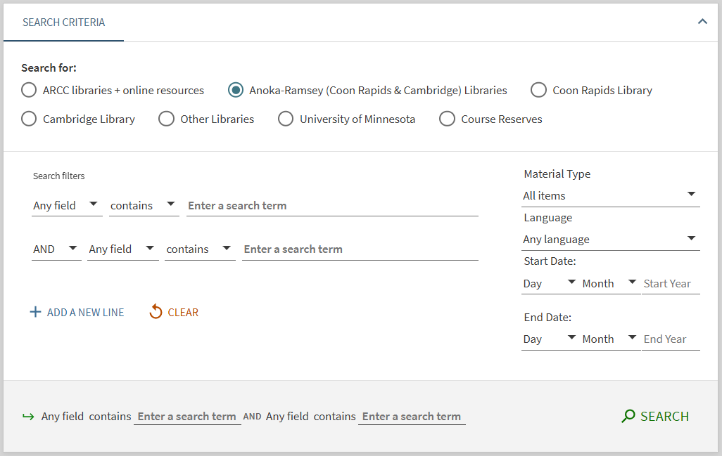 image of advanced search options