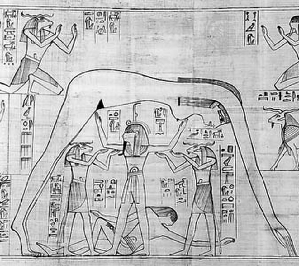 papyrus drawing of the goddess Nut