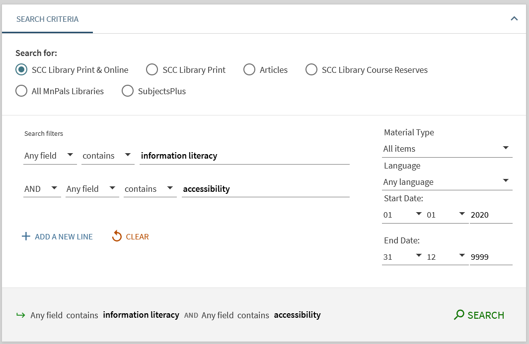 Advanced Search screenshot