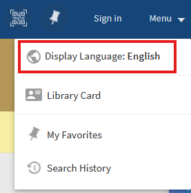 Use the Menu options to select Display Language