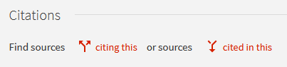Citation trail: find sources citing this or sources cited in this