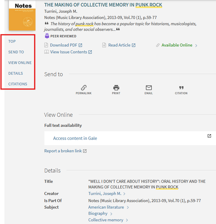 Article catalog record