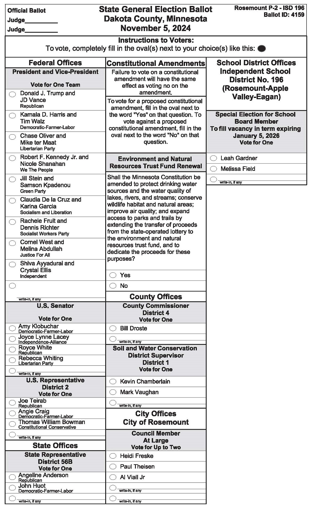 sample ballot